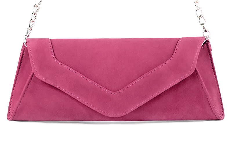 Fuschia pink women's dress clutch, for weddings, ceremonies, cocktails and parties. Profile view - Florence KOOIJMAN